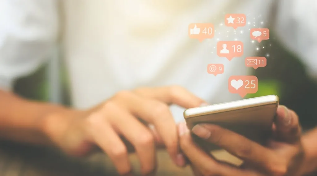 Someone engaging with personalised marketing on smartphone