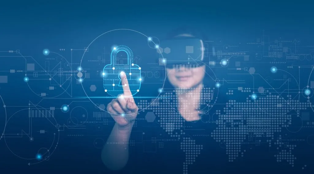 A stylised image representing VR security