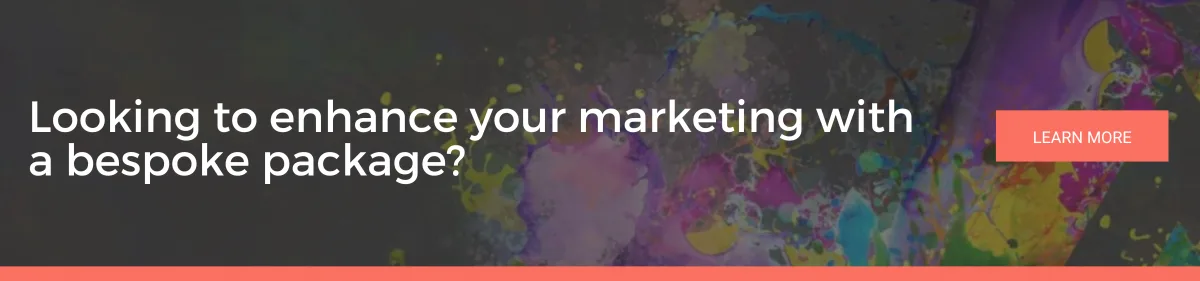 A call to action encouraging people to get in touch for a bespoke marketing package.